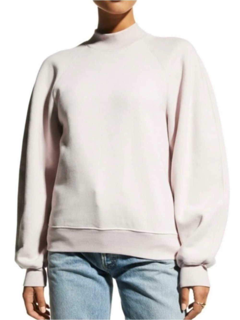 Agolde Tarron Mock Neck Sweatshirt Light Pink Size M - Good Condition